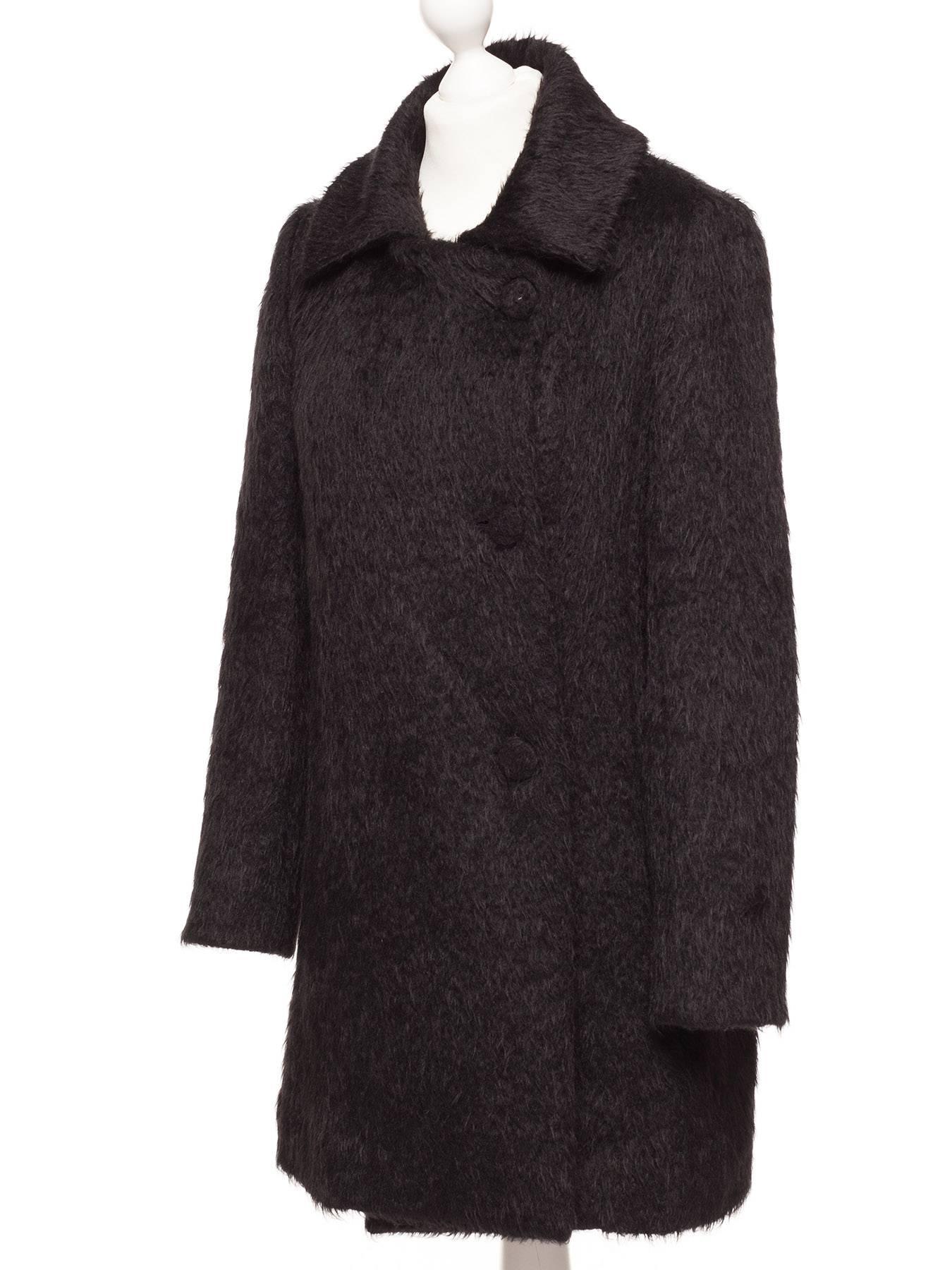 Chloe by Phoebe Philo black alpaca coat, Sz M In Excellent Condition In Berlin, DE