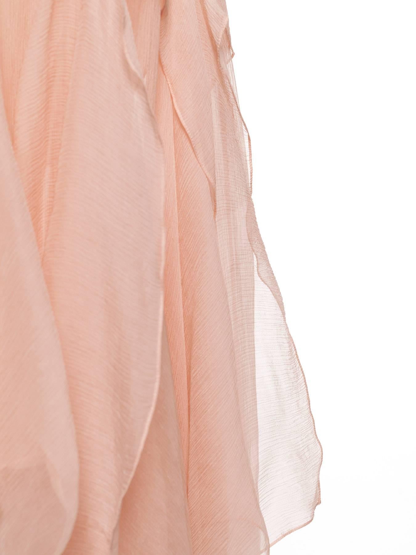 Jenny Packham vintage rosé silk evening gown,  Sz XS 2