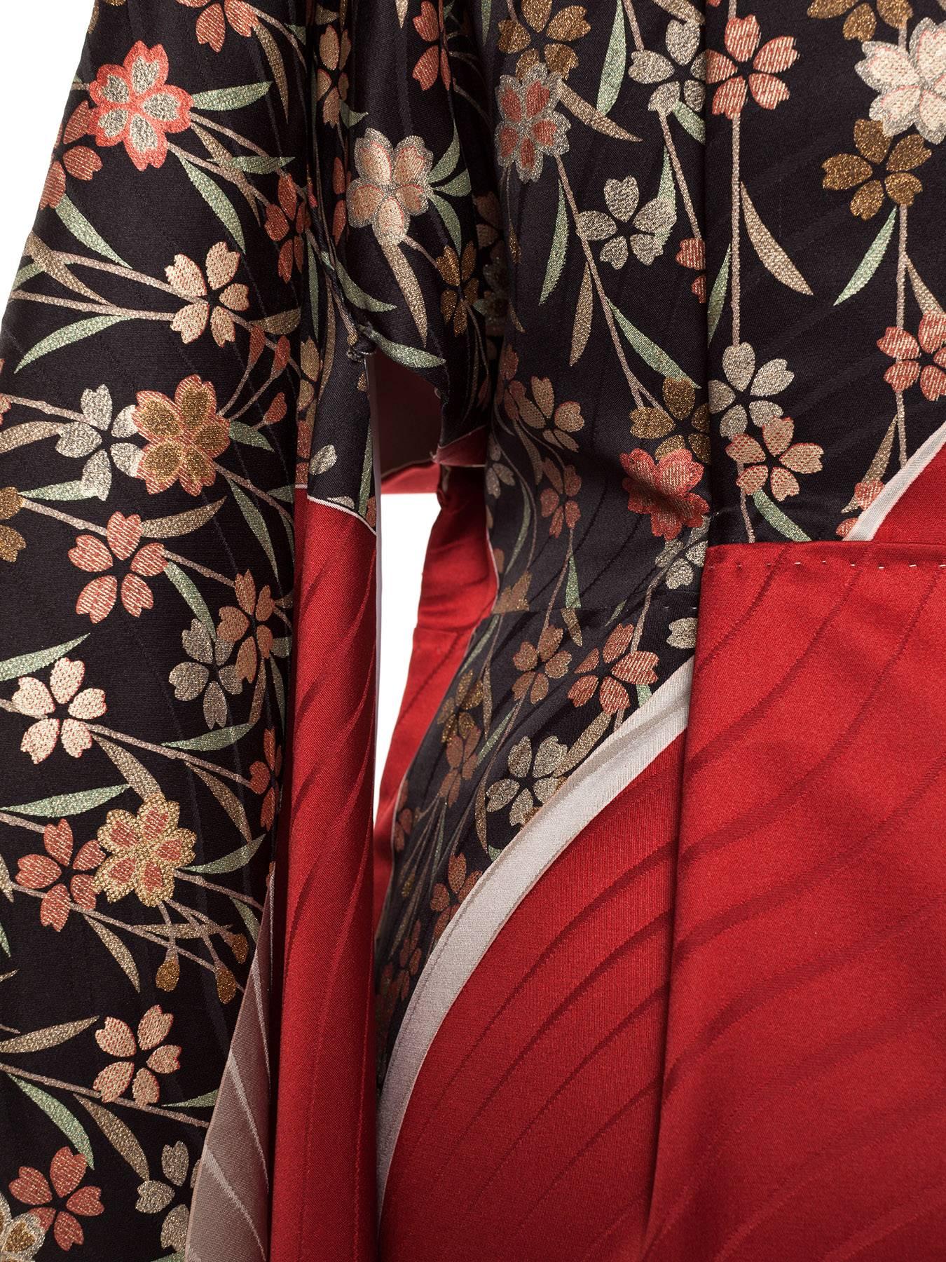 Vintage 70s Japanese silk abstract Kimono 3