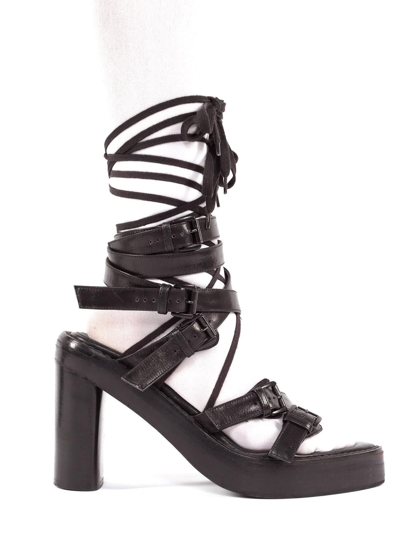 90's Ann Demeulemeester multi strap Sandals, Sz. 9.5 In Excellent Condition In Berlin, DE