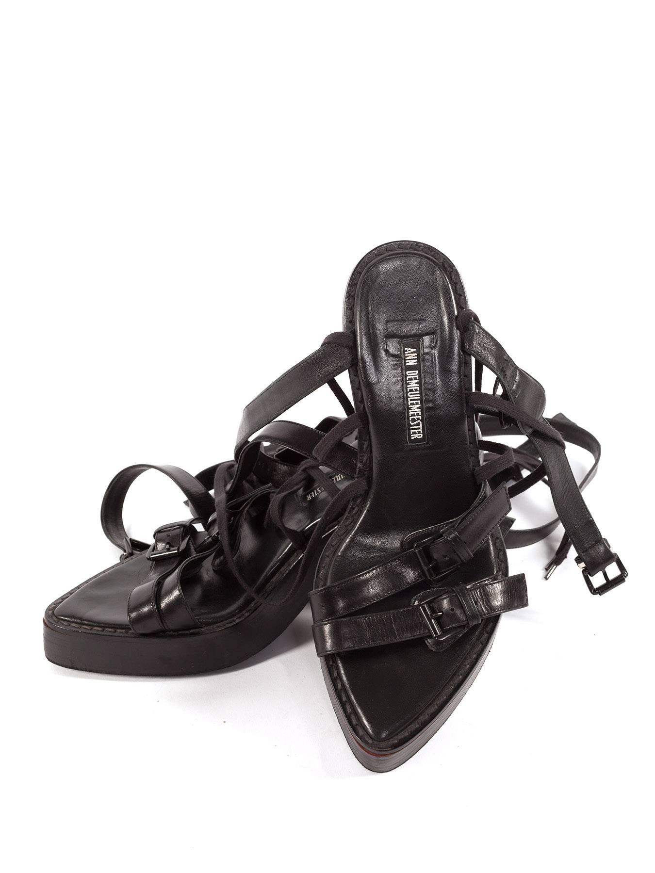 90's Ann Demeulemeester multi strap Sandals, Sz. 9.5 5