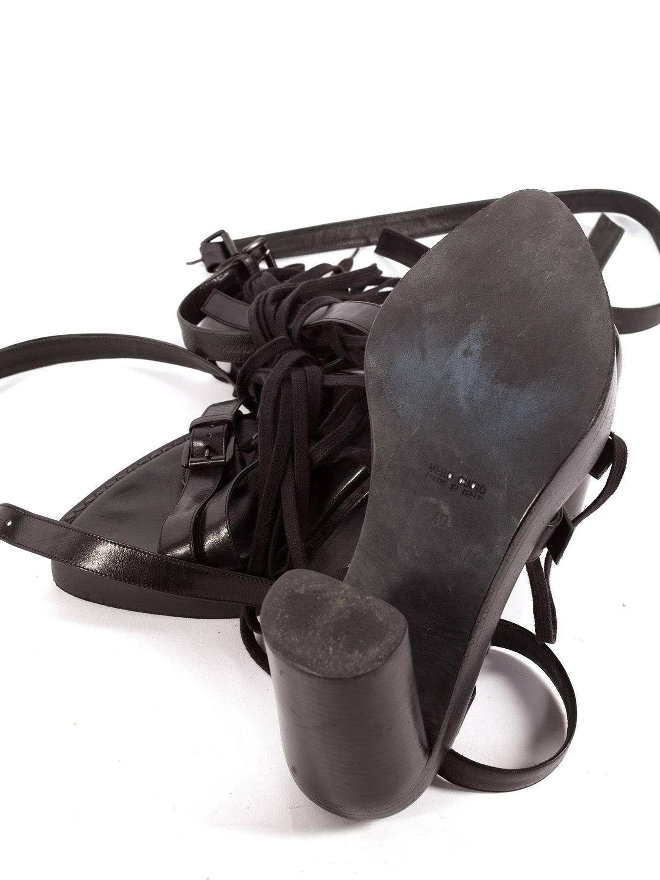 90's Ann Demeulemeester multi strap Sandals, Sz. 9.5 4