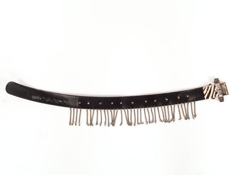 Vintage 90s Rifat Ozbek Vintage Belt in zebra print on pony  display picture 1