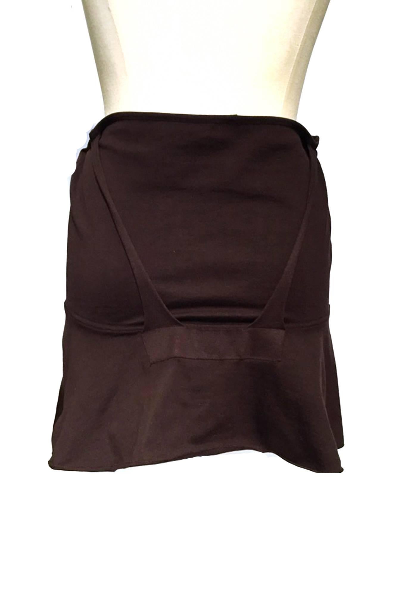 Women's Original 90s Vintage Helmut Lang silk maroon abstract mini skirt, Sz. S For Sale
