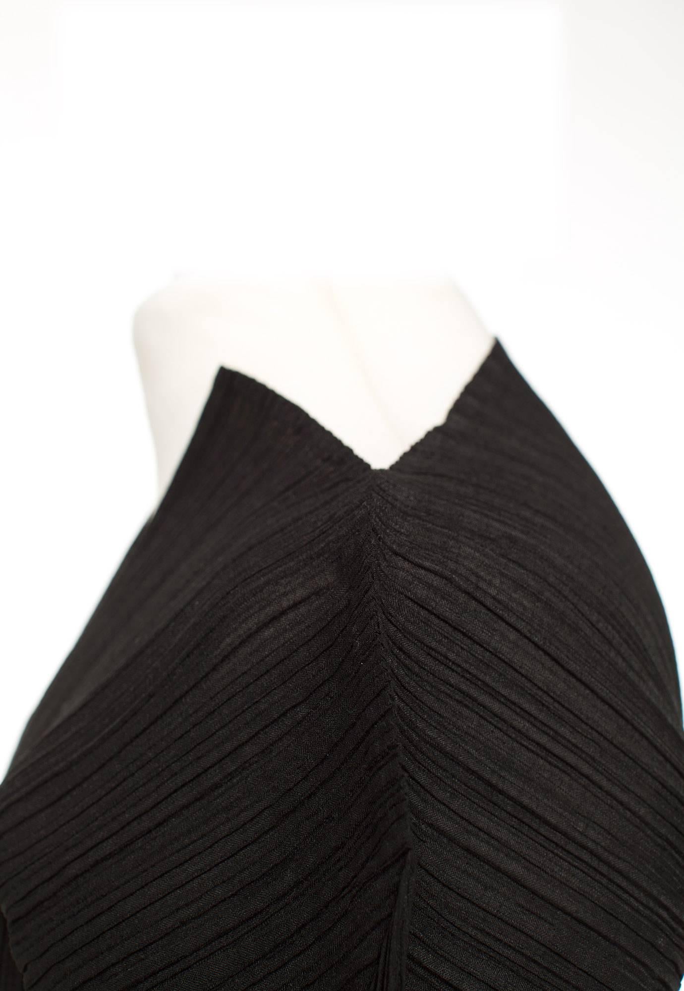 Vintage Collectors Item '89 Issey Miyake Black Plisse Pleated Ensemble, Sz M 2