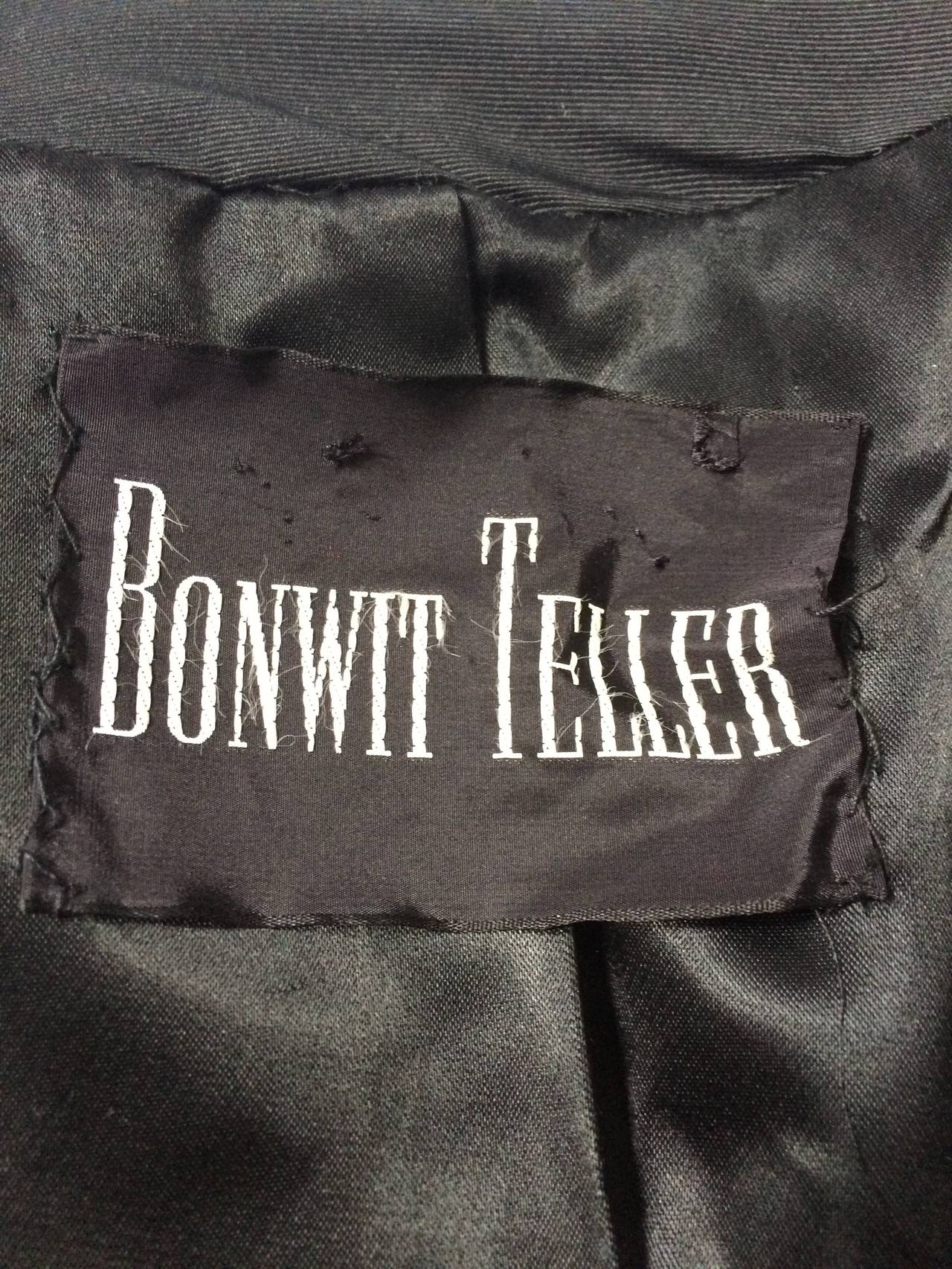 Bonwit Teller Long Black Coat, 1960s   4