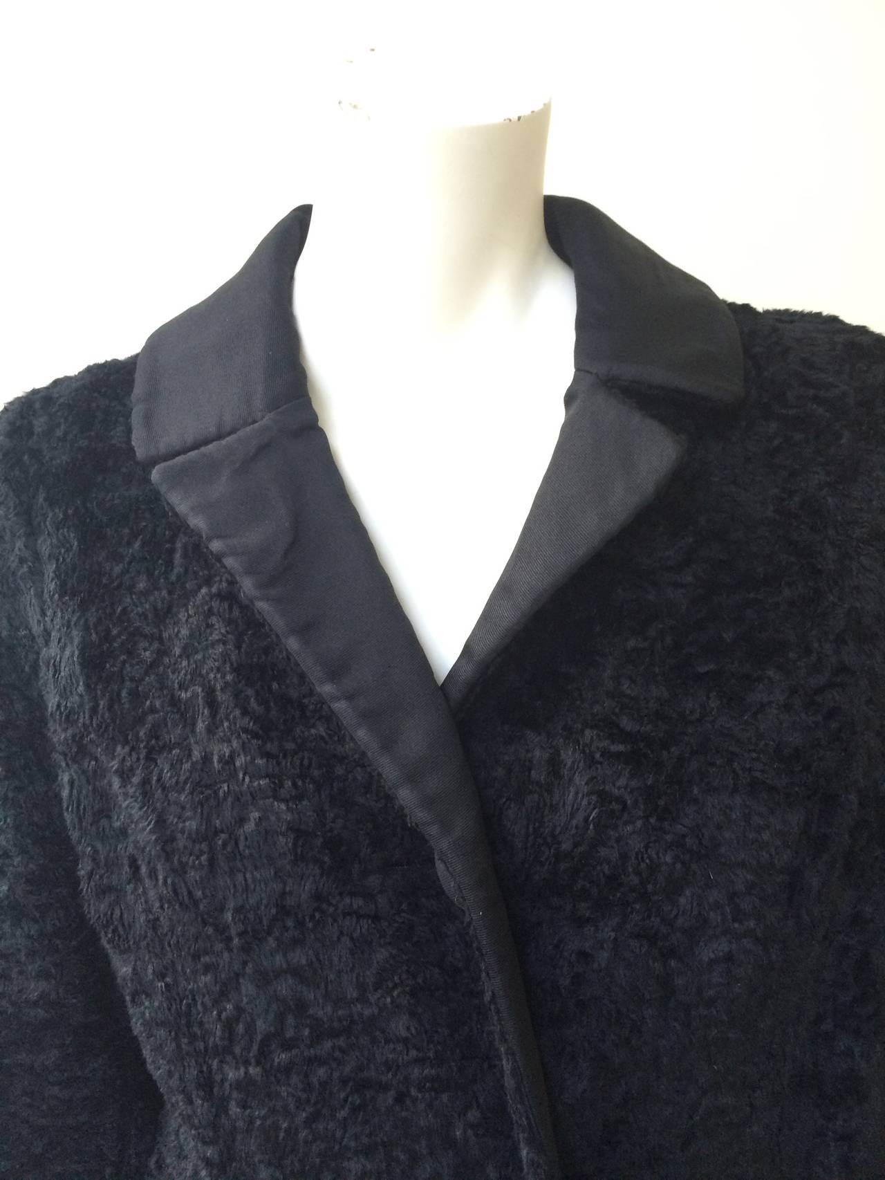 Bonwit Teller Long Black Coat, 1960s   In Good Condition In Atlanta, GA