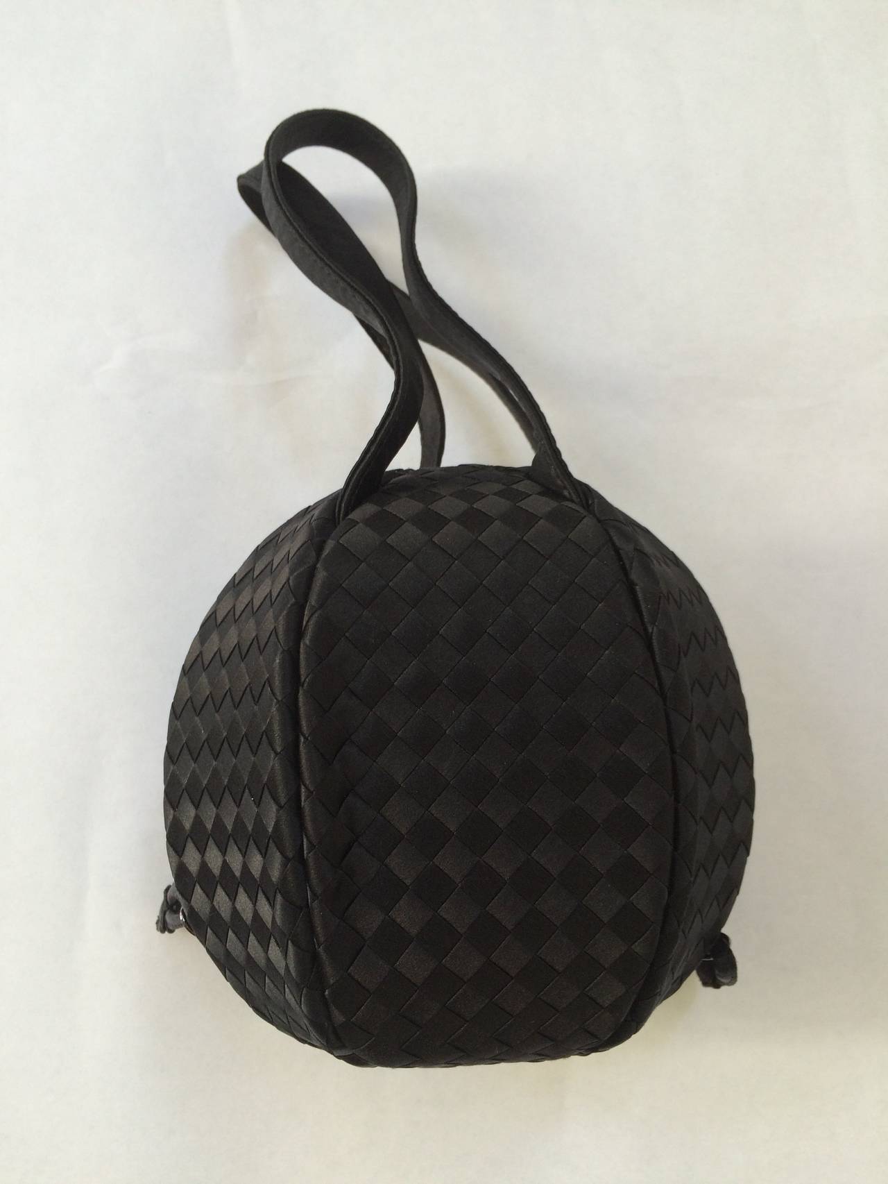 Bottega Veneta 90s rare silk woven round evening bag. 1