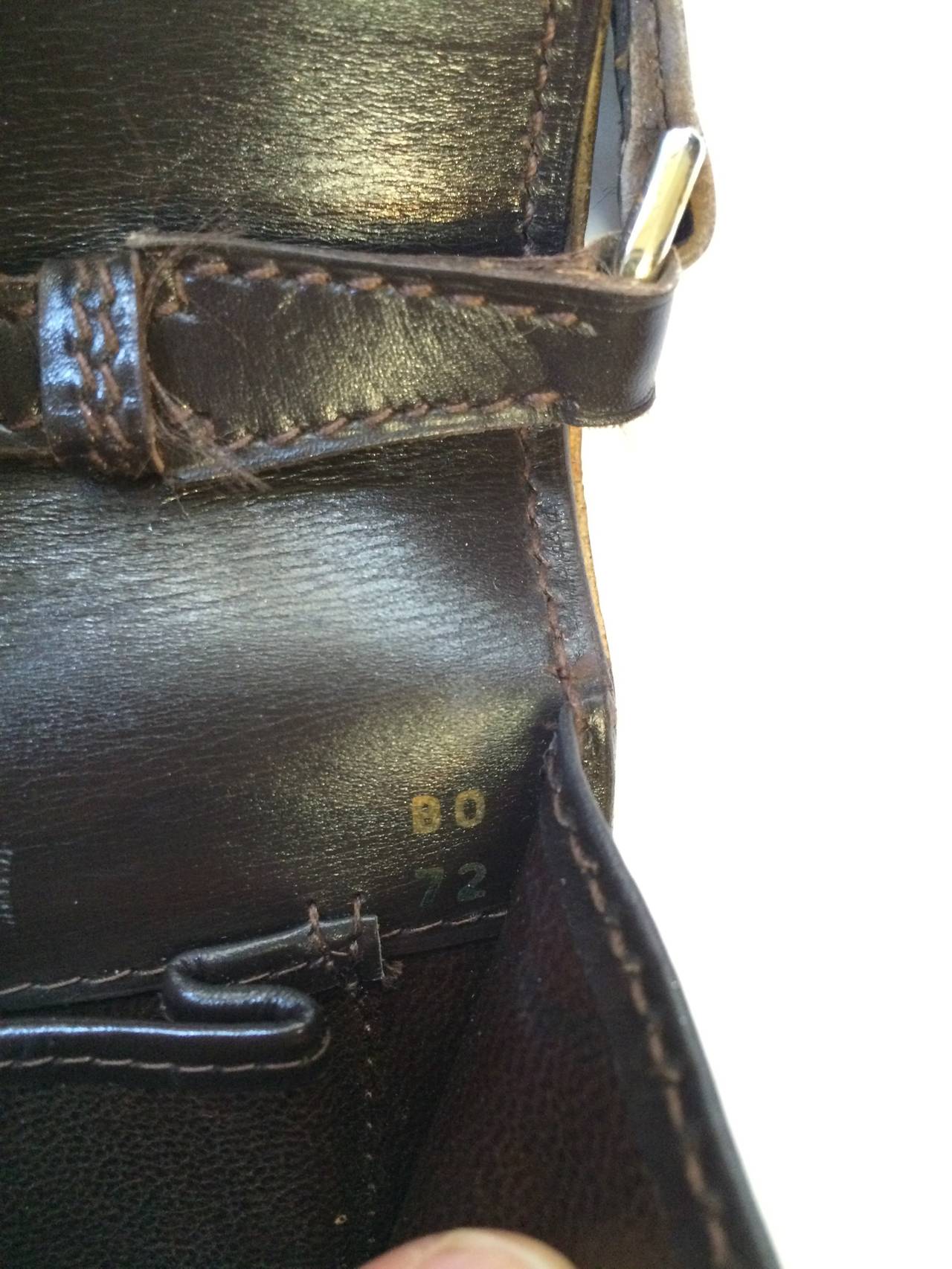 Gucci 70s brown leather shoulder / clutch bag. 3