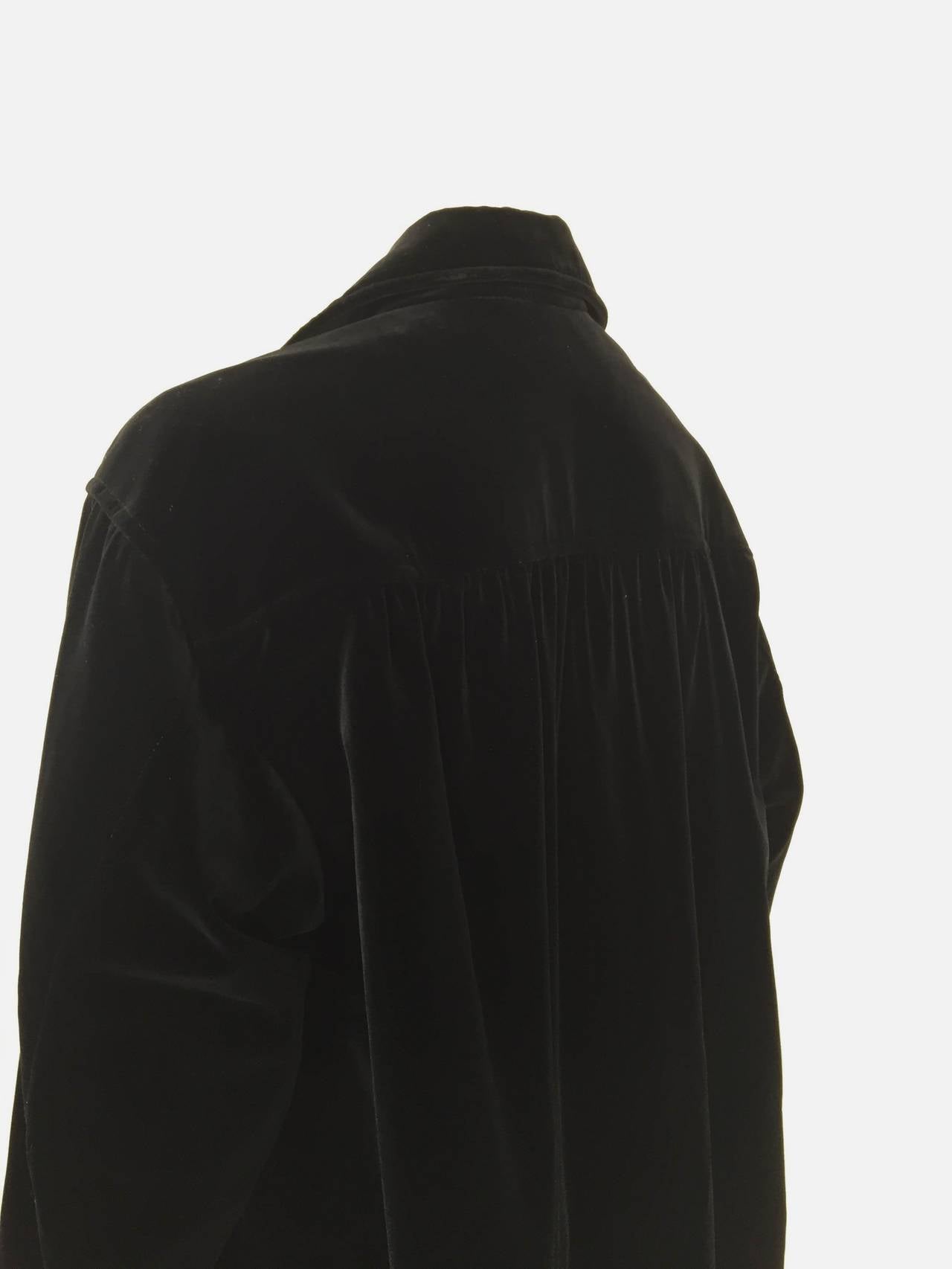 Saint Laurent Rive Gauche 70s black velvet coat. 3