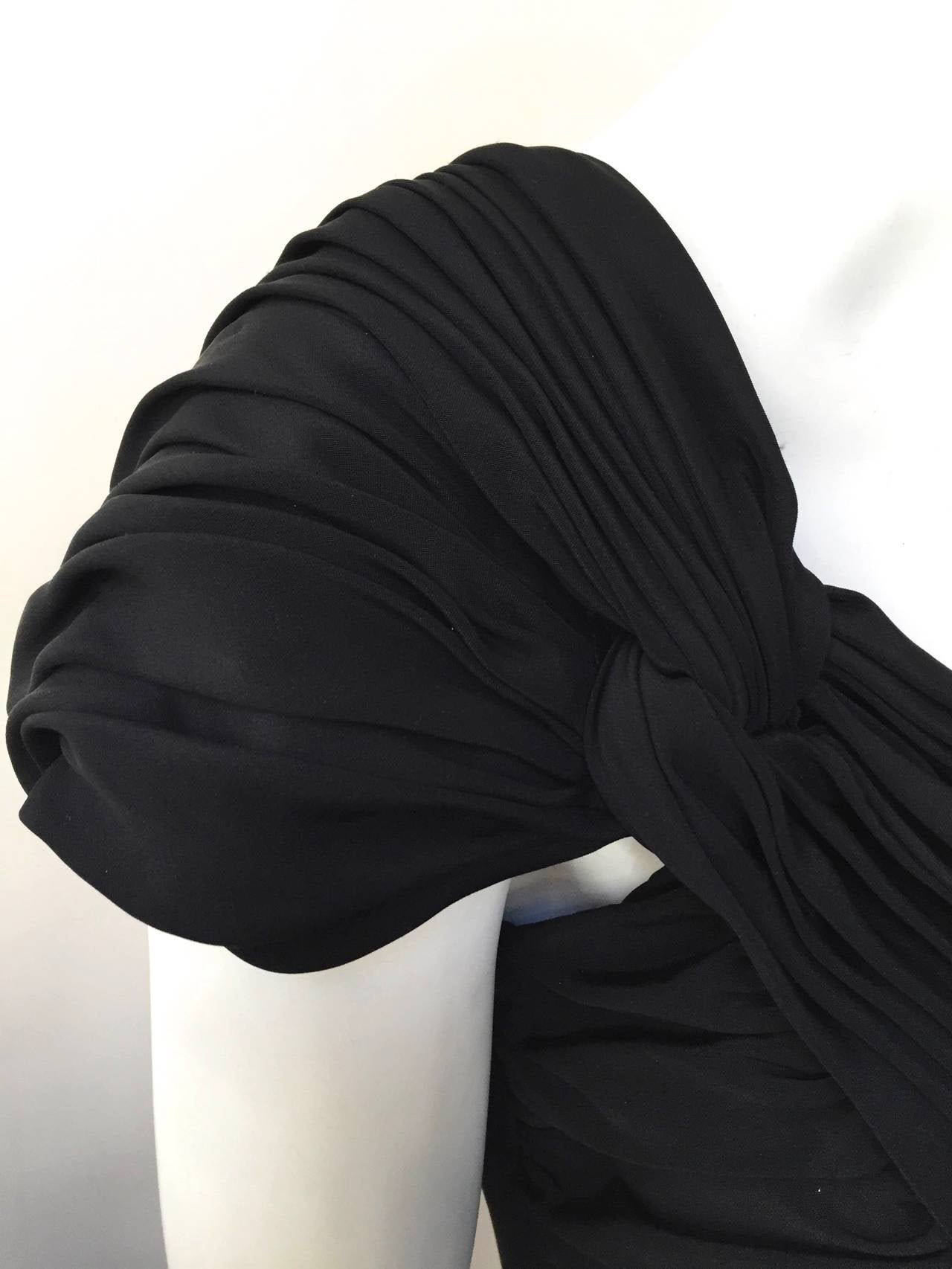 Women's Scaasi 80s black silk dress never worn size 6.