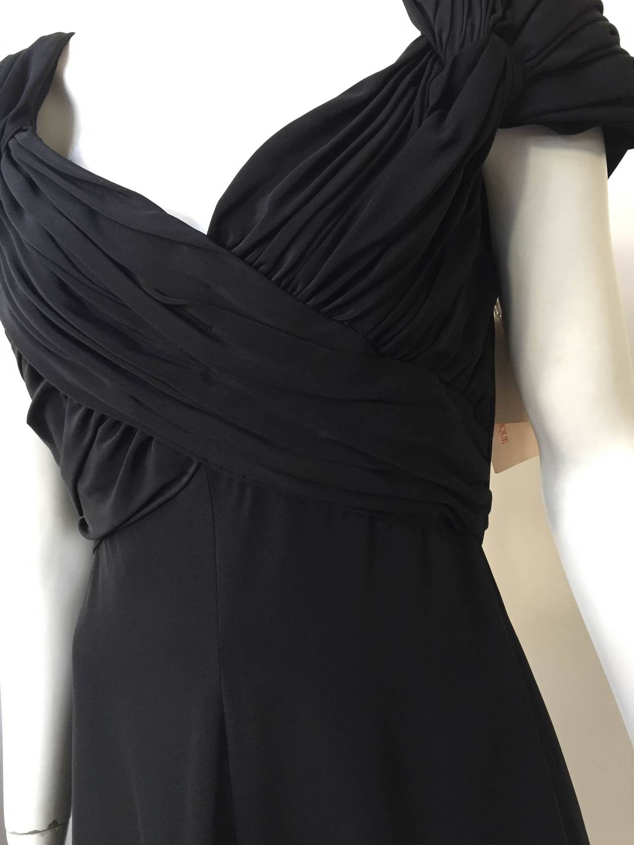 Scaasi 80s black silk dress never worn size 6. 1