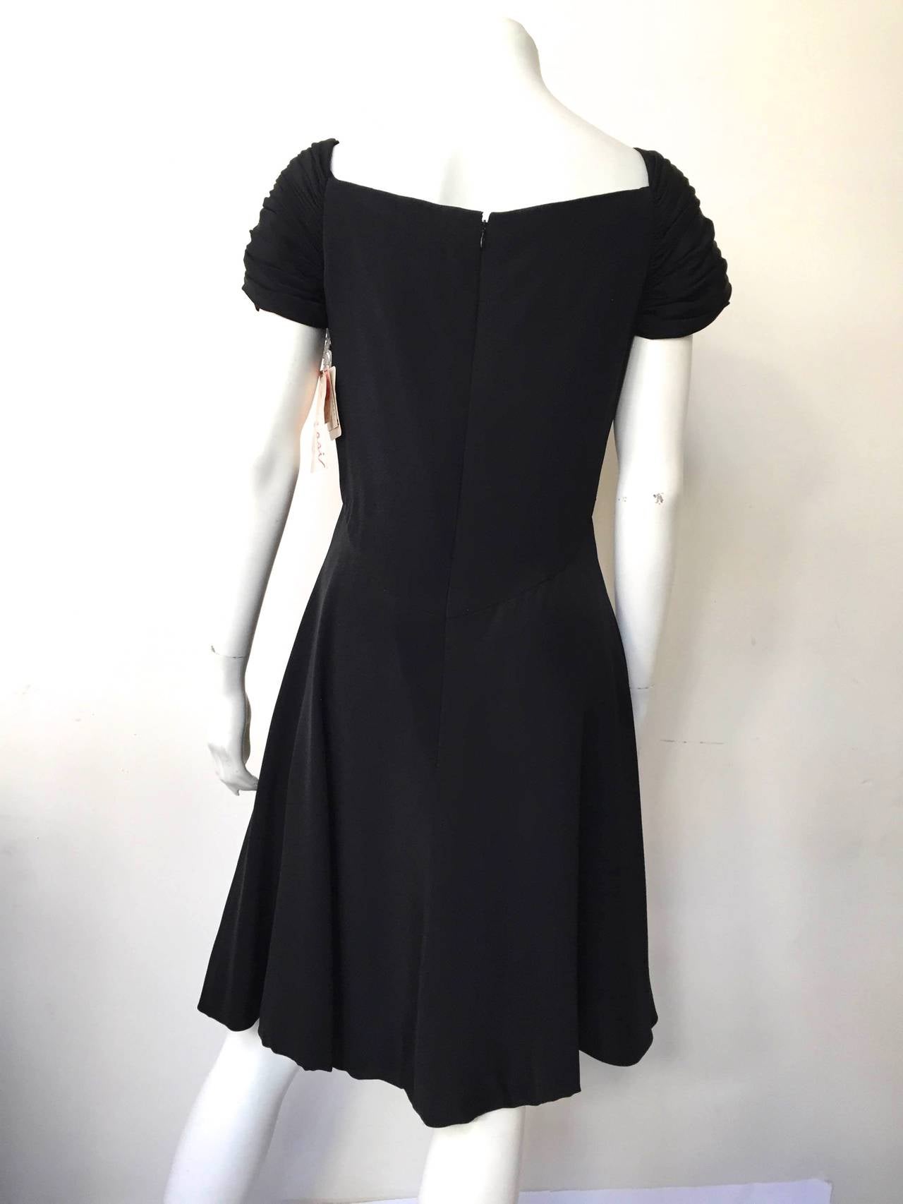 Scaasi 80s black silk dress never worn size 6. 2