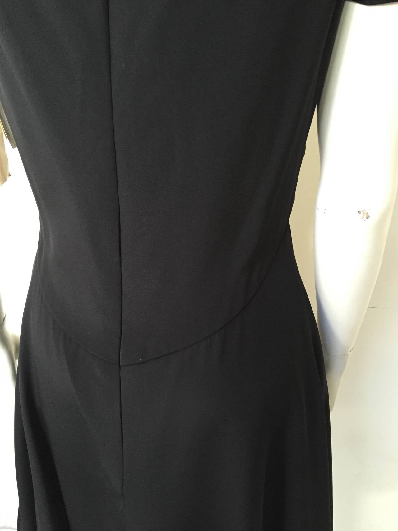 Scaasi 80s black silk dress never worn size 6. 3