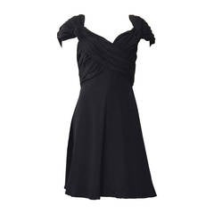 Scaasi 80s black silk dress never worn size 6.