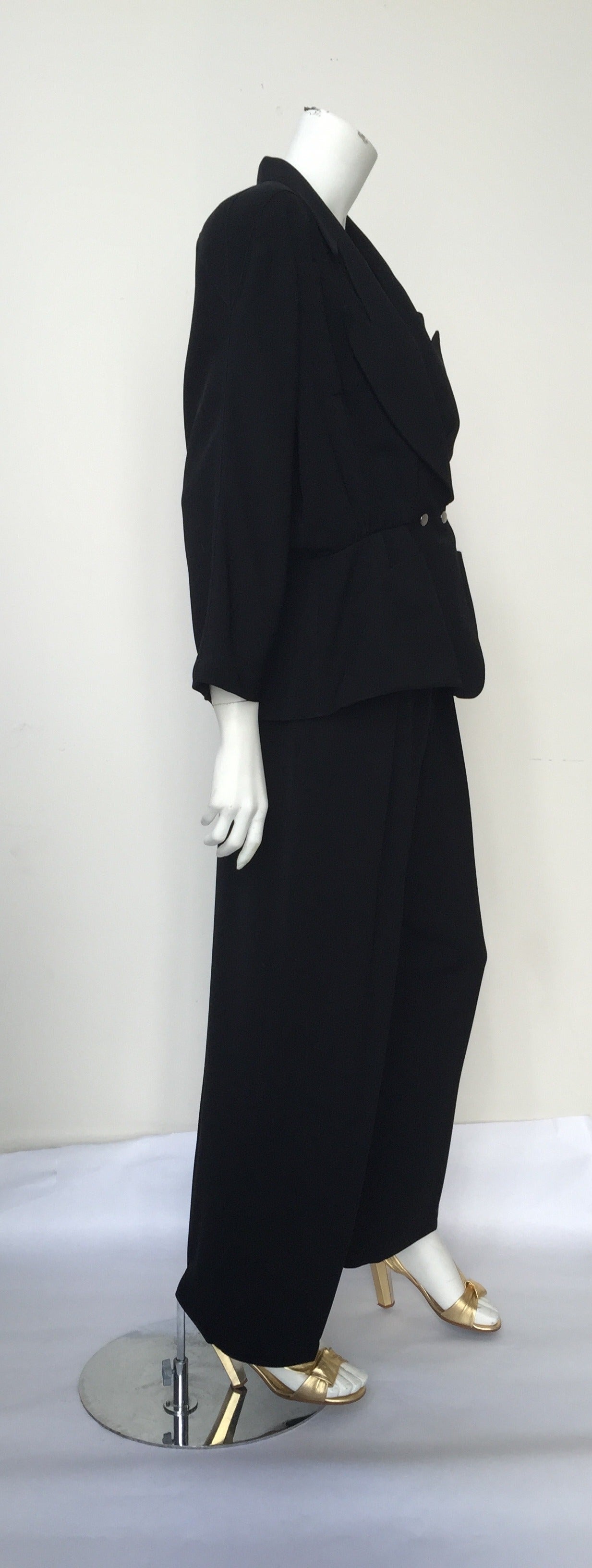 Thierry Mugler Black Pant Suit Size 8/10. For Sale 2