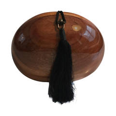 Timmy Woods wooden shoulder / clutch tassel bag.