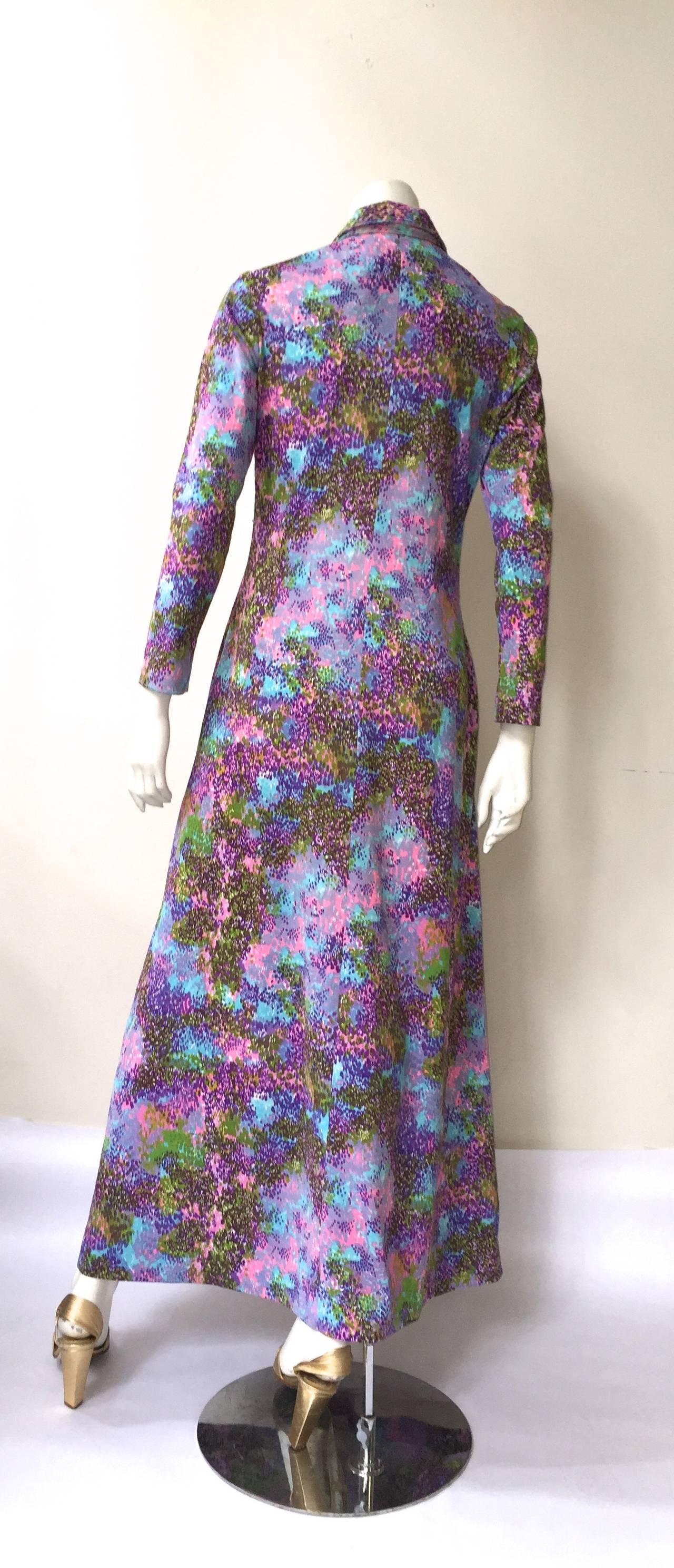 Women's Lanvin 70s maxi dress with pockets & belt size 8/10.