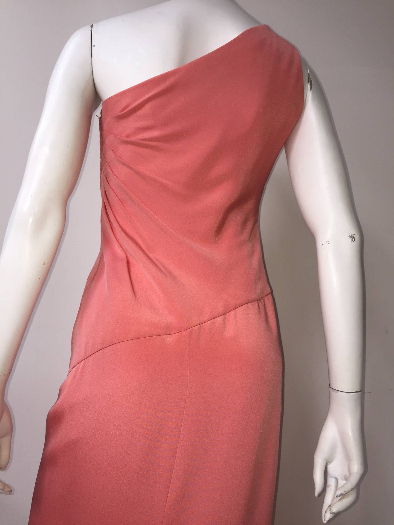 Carolyne Roehm for Sak's Fifth Avenue 1980s Coral Gown Size 6. For Sale 1