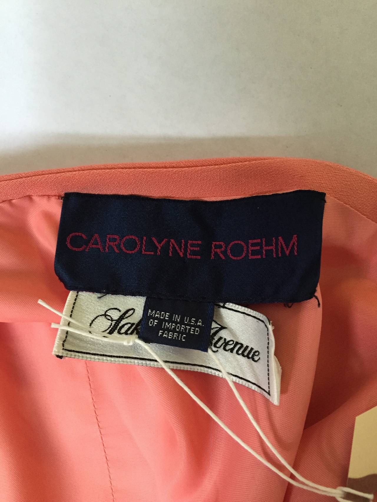 Carolyne Roehm for Sak's Fifth Avenue 1980s Coral Gown Size 6. For Sale 3