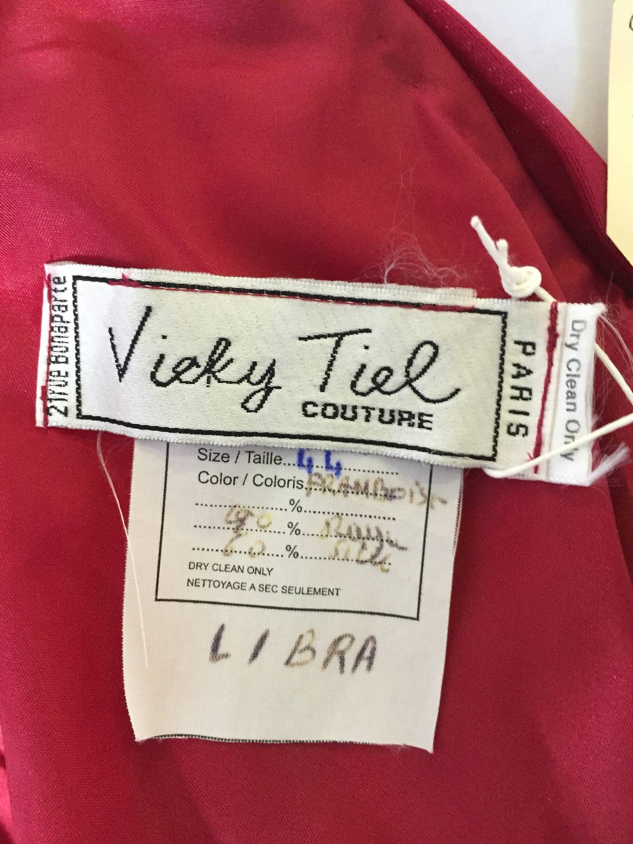 Vicky Tiel Couture Paris Silk Burgundy Evening Gown Size 6/8. For Sale 4