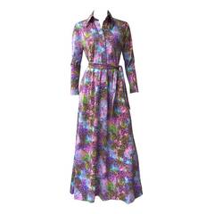 Lanvin 70s maxi dress with pockets & belt size 8/10.