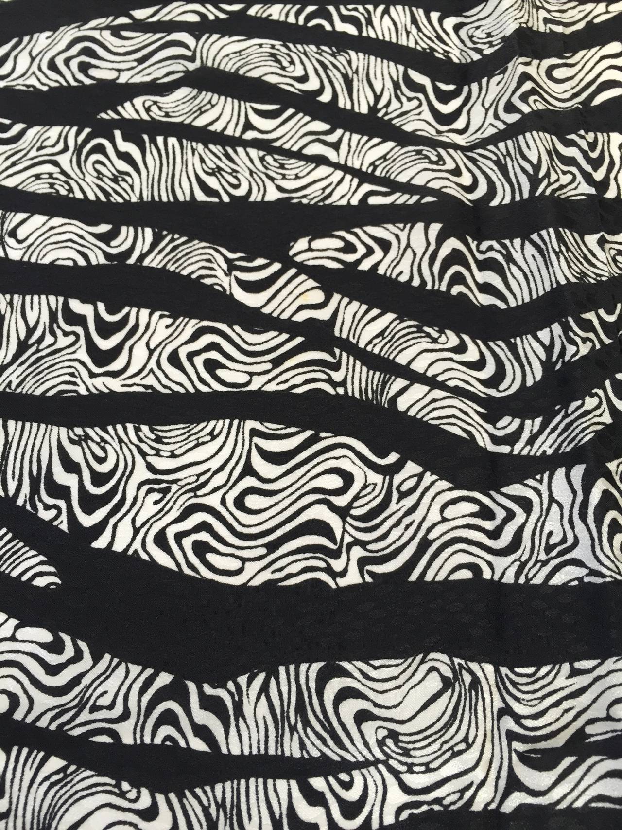 Women's Yves Saint Laurent 80s zebra print silk scarf.