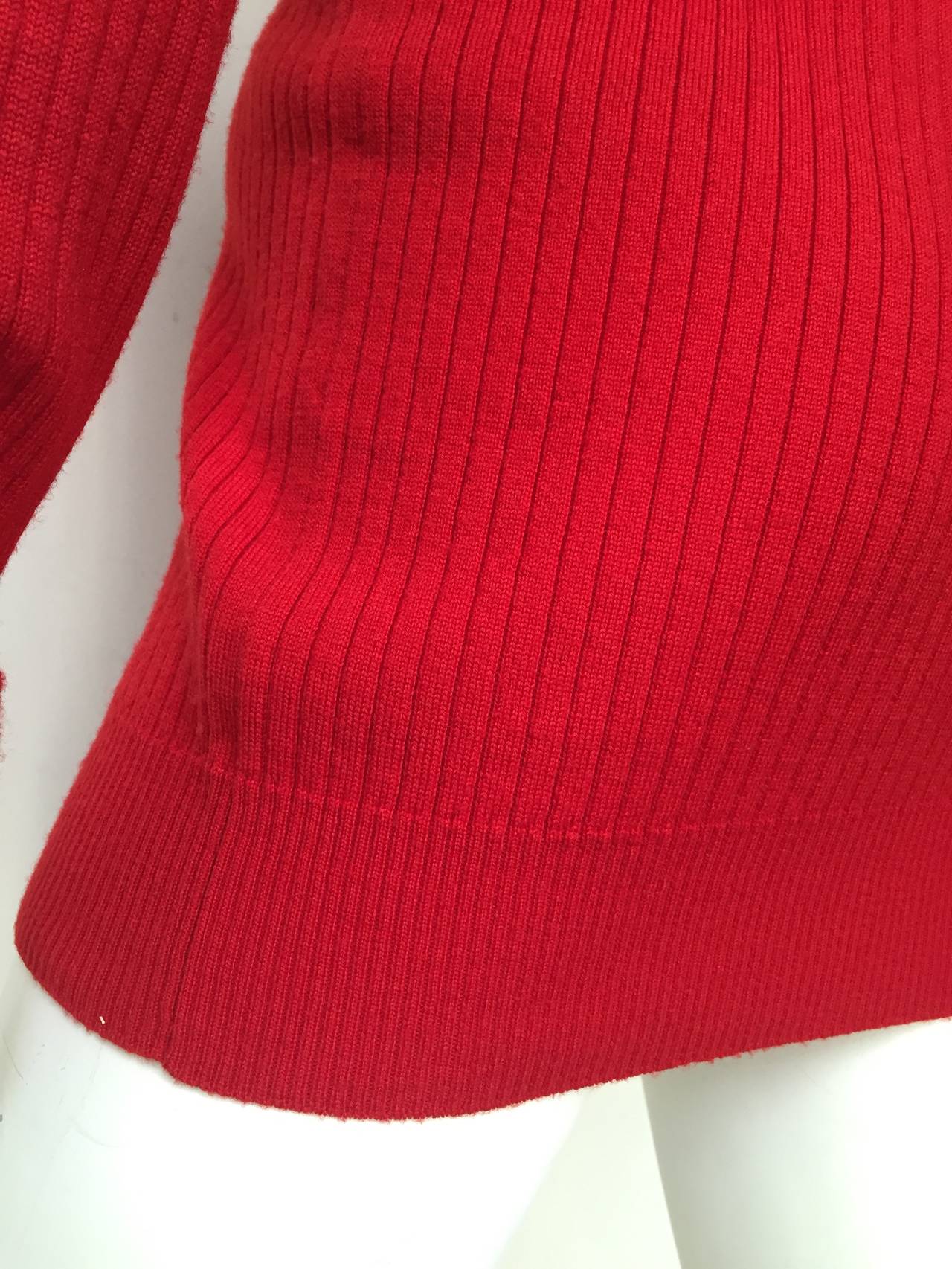 Chanel 80s Red Wool Knit Sweater Size 6. 1