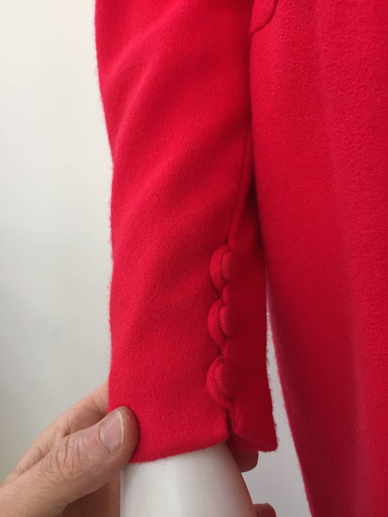 Women's Bill Blass 1970s Red Wool Dress Size 10 / 12. For Sale