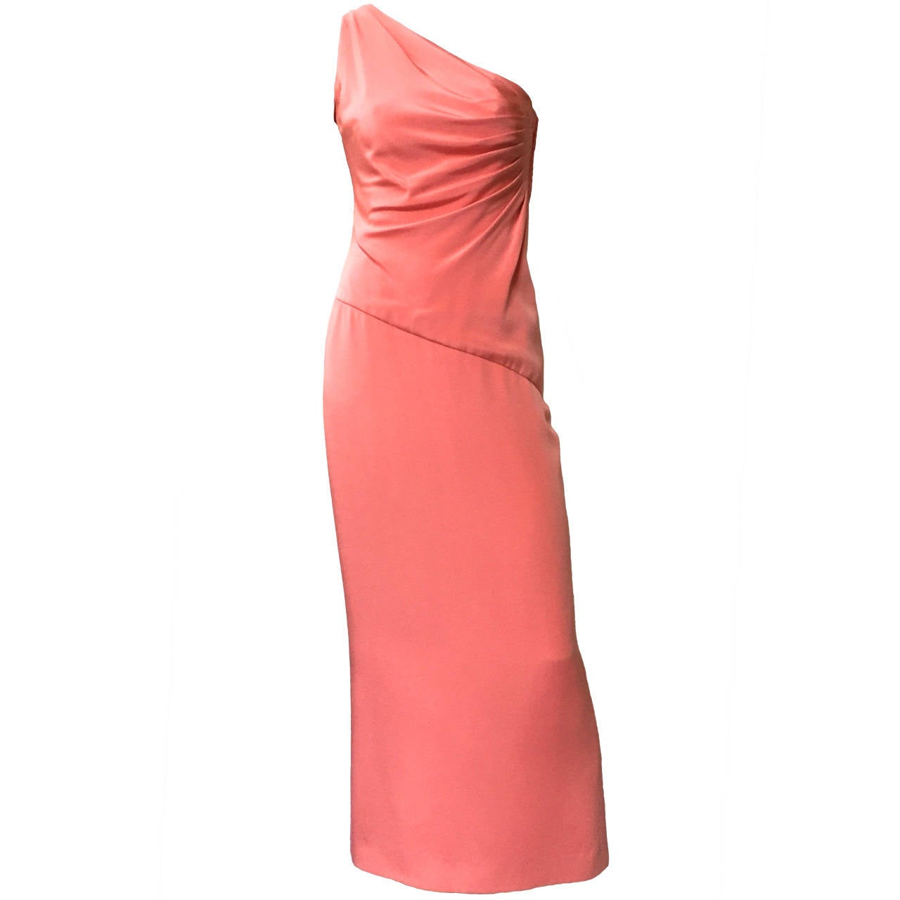 Carolyne Roehm for Sak's Fifth Avenue 1980s Coral Gown Size 6. For Sale