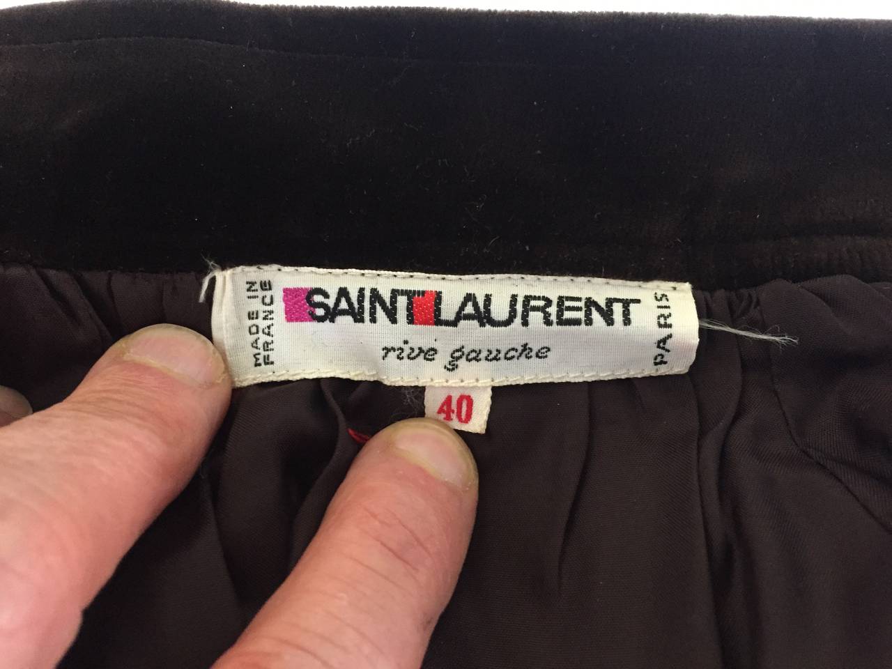 Saint Laurent Rive Gauche 70s velvet skirt with pockets size 6. 5