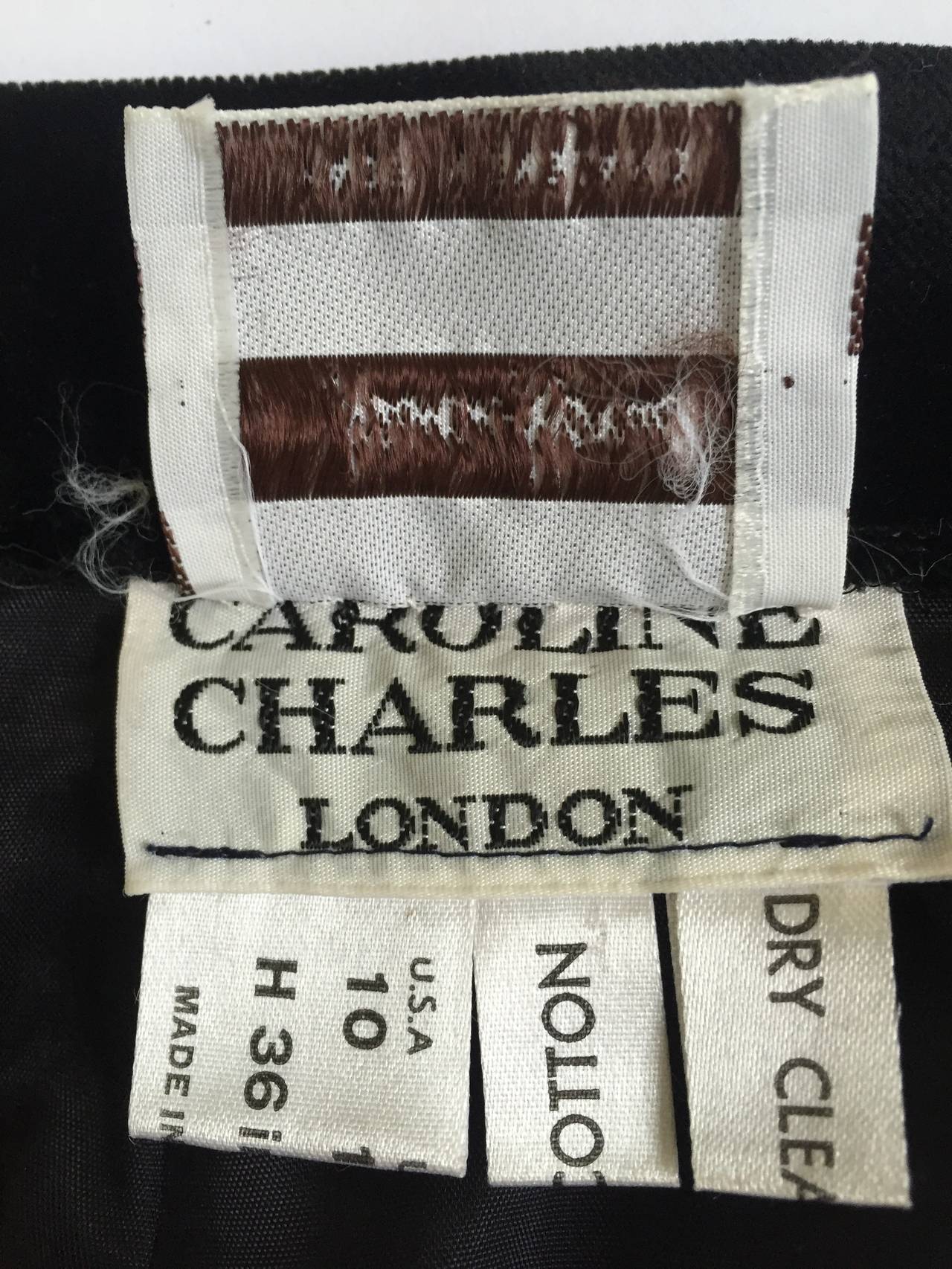 Caroline Charles London for Neiman Marcus 1980s Long Black Velvet Skirt Size 4. 6