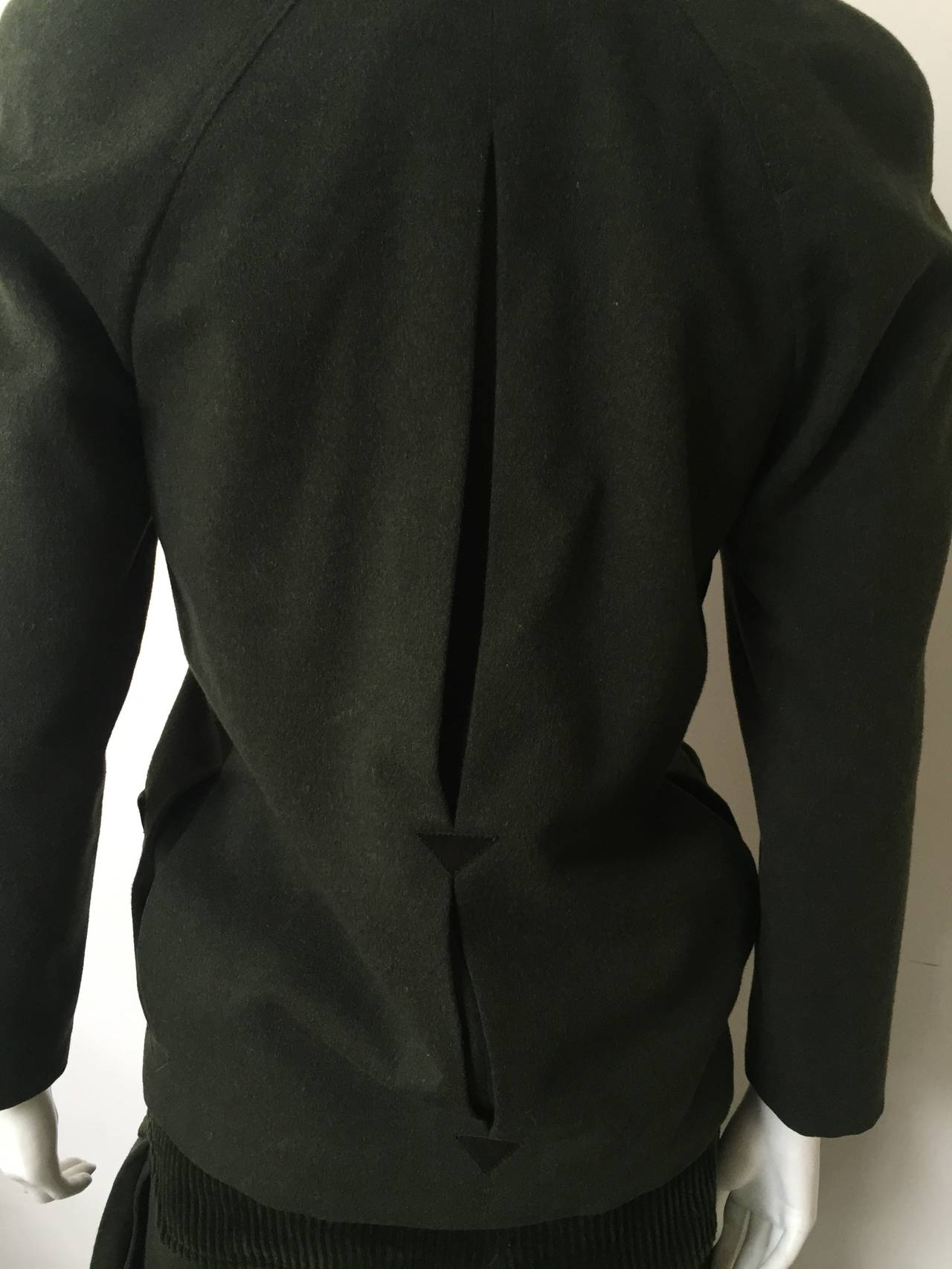 Gianni Versace 80s green wool jacket & gauchos size 4 / 38. 4