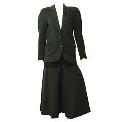 Gianni Versace 80s green wool jacket & gauchos size 4 / 38.
