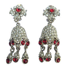 Kenneth Jay Lane 70s chandelier / drop clip earrings.