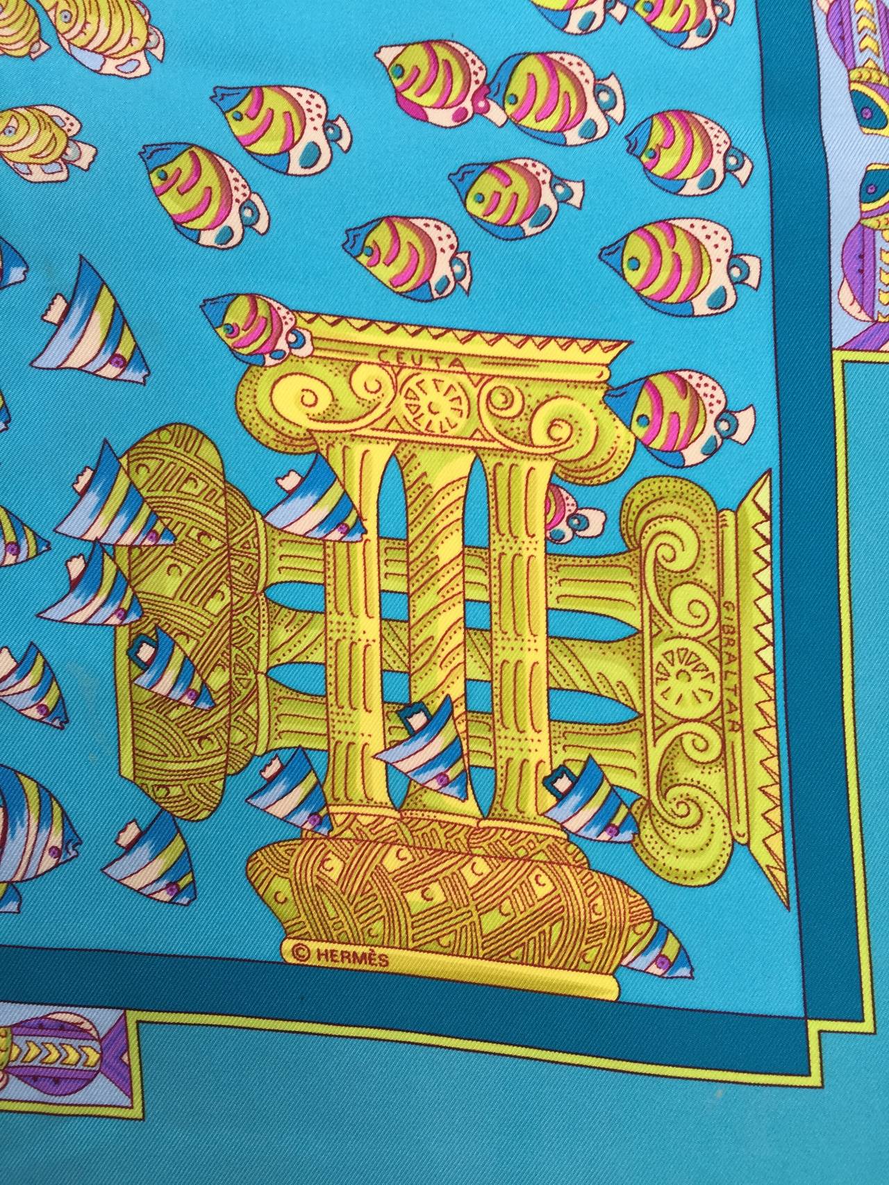 Hermes 2001 silk scarf 'Rencontre Oceane' by Annie Faivre. 3