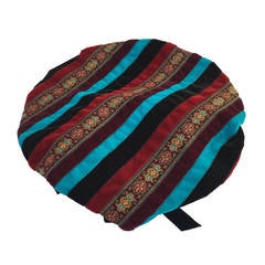 Yves Saint Laurent 90s striped velvet & brocade beret.