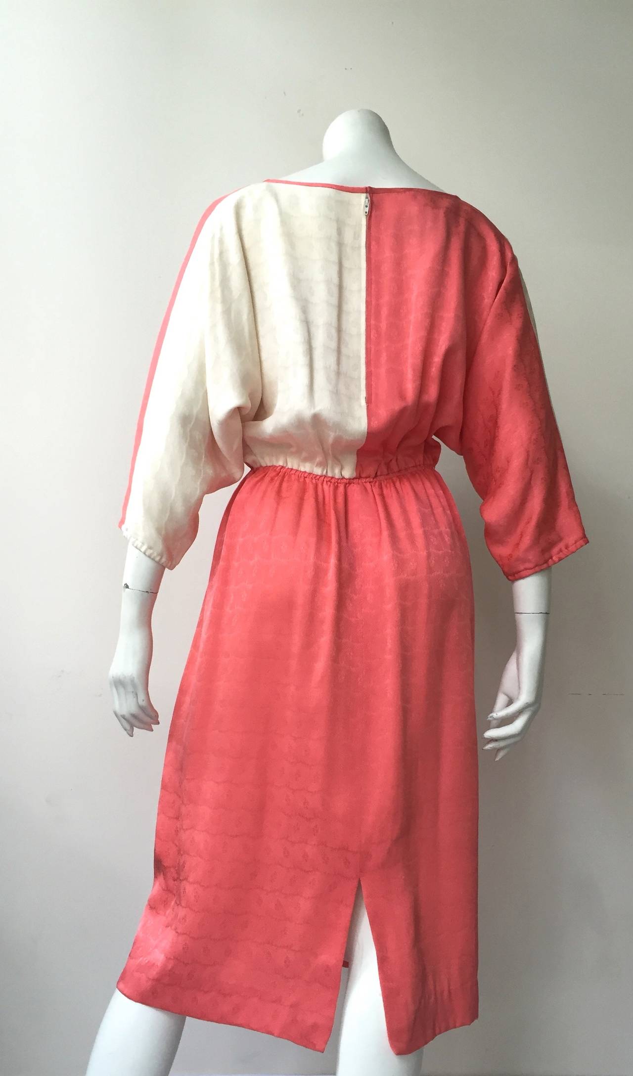 Mr. Blackwell 1950s Silk Dress Dolman Sleeves Size 8. For Sale 3