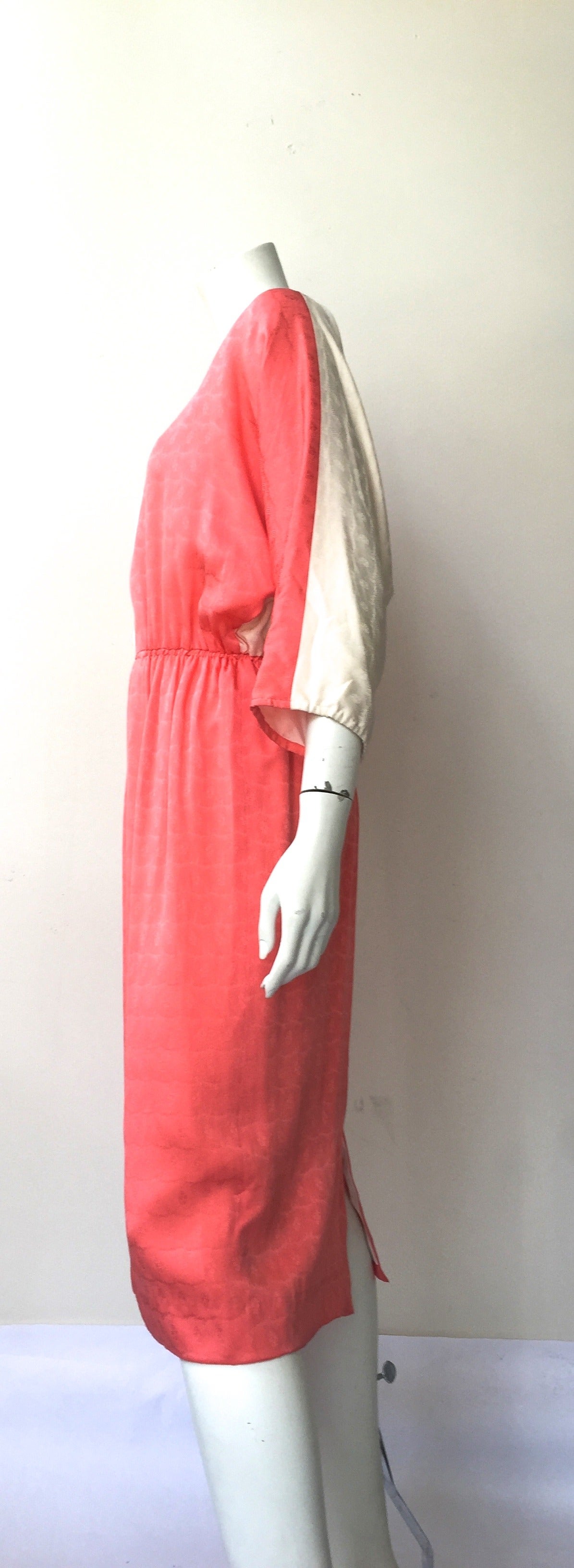 Mr. Blackwell 1950s Silk Dress Dolman Sleeves Size 8. For Sale 2