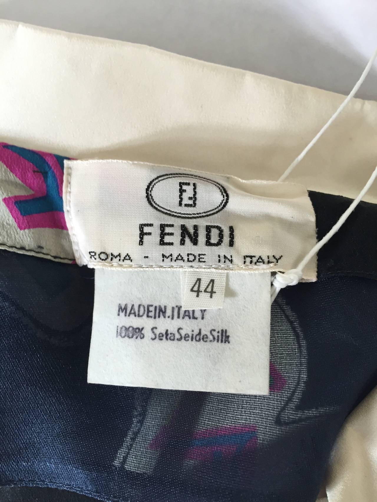 Fendi by Karl Lagerfeld for Neiman Marcus 80s silk dress size 6. For Sale 6
