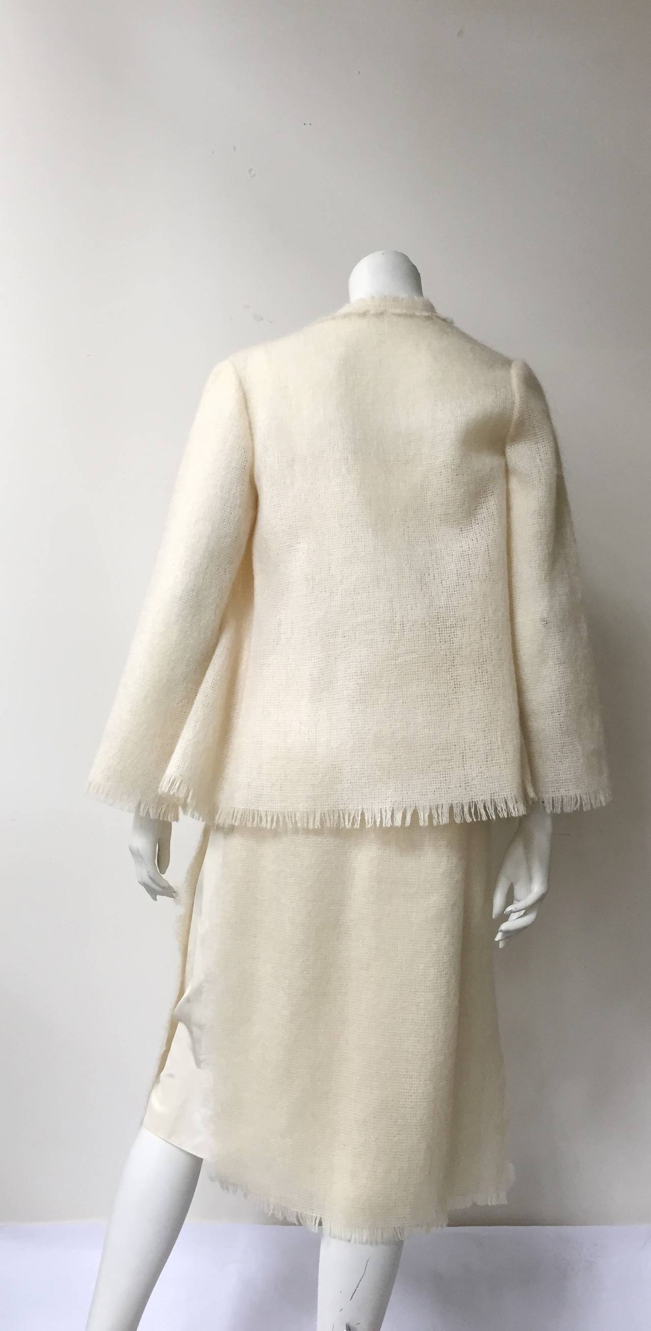 Fiandaca Couturier Silk / Mohair Dress with Jacket Size 6. For Sale 1