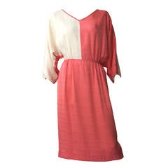 Mr. Blackwell 50s Silk Dress Dolman Sleeves Size 8. 12