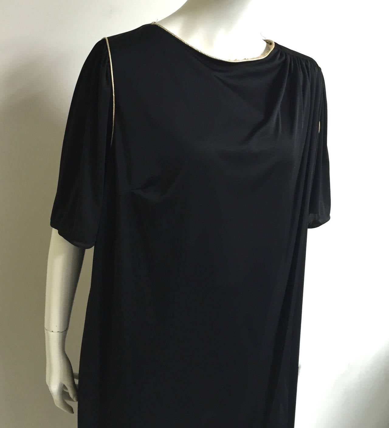 Women's Bill Tice 1970s Black Long Caftan Size Large.