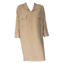 Carolyne Roehm Cream Wool Dress With Pockets Size 12.
