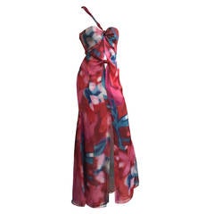 Giorgio Armani hand painted silk gown size 4 / 38.