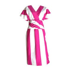 Malcolm Starr 70s striped cotton dress size 6. 6