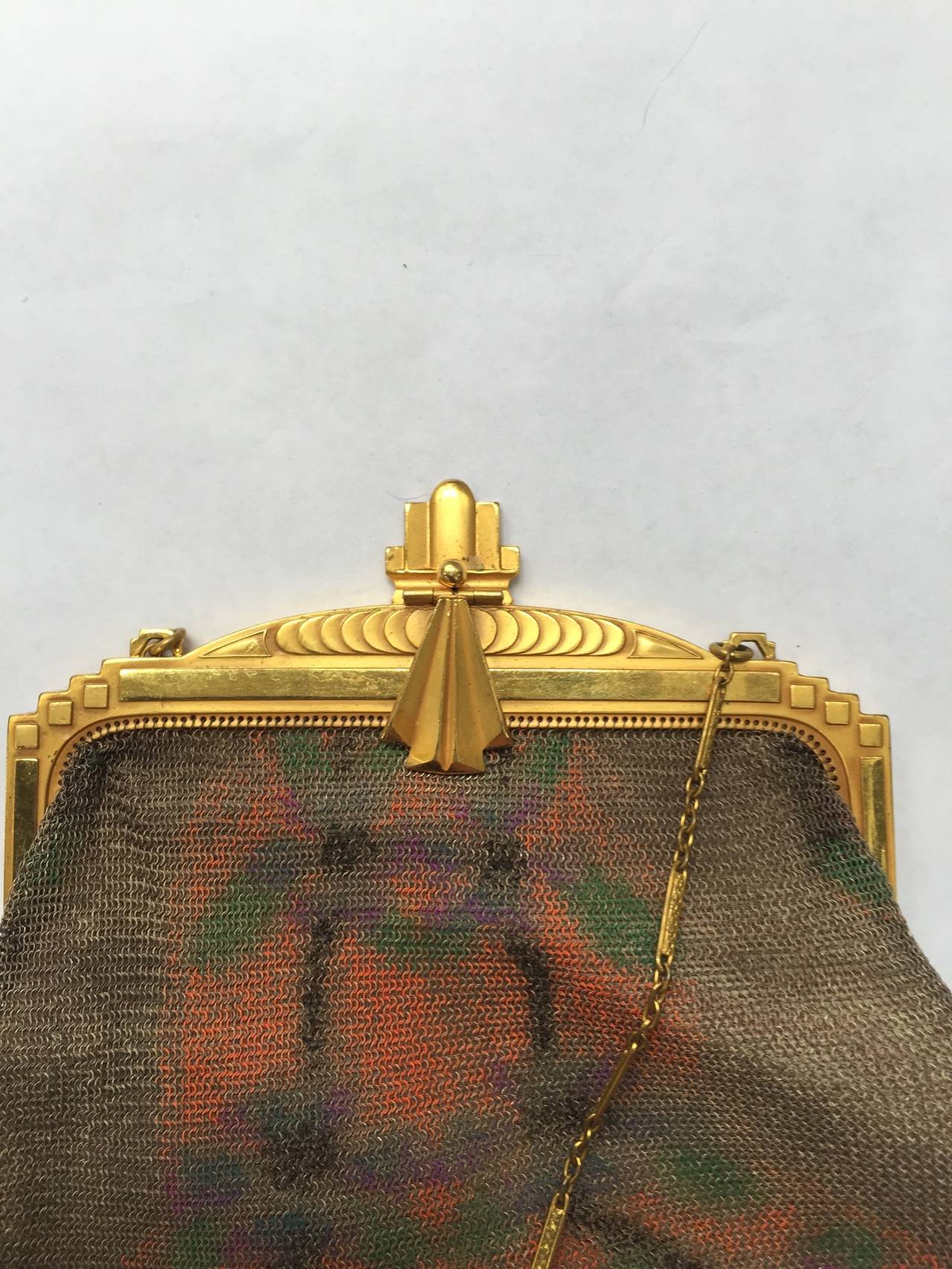Whiting & Davis 1920s Paul Poiret Art Deco Flapper mesh purse. For Sale 1