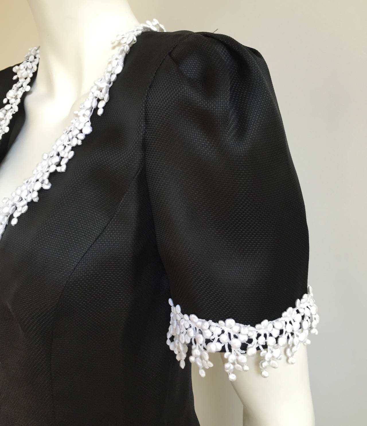 Carolina Herrera 80s Black Silk Dress Size 8. 2