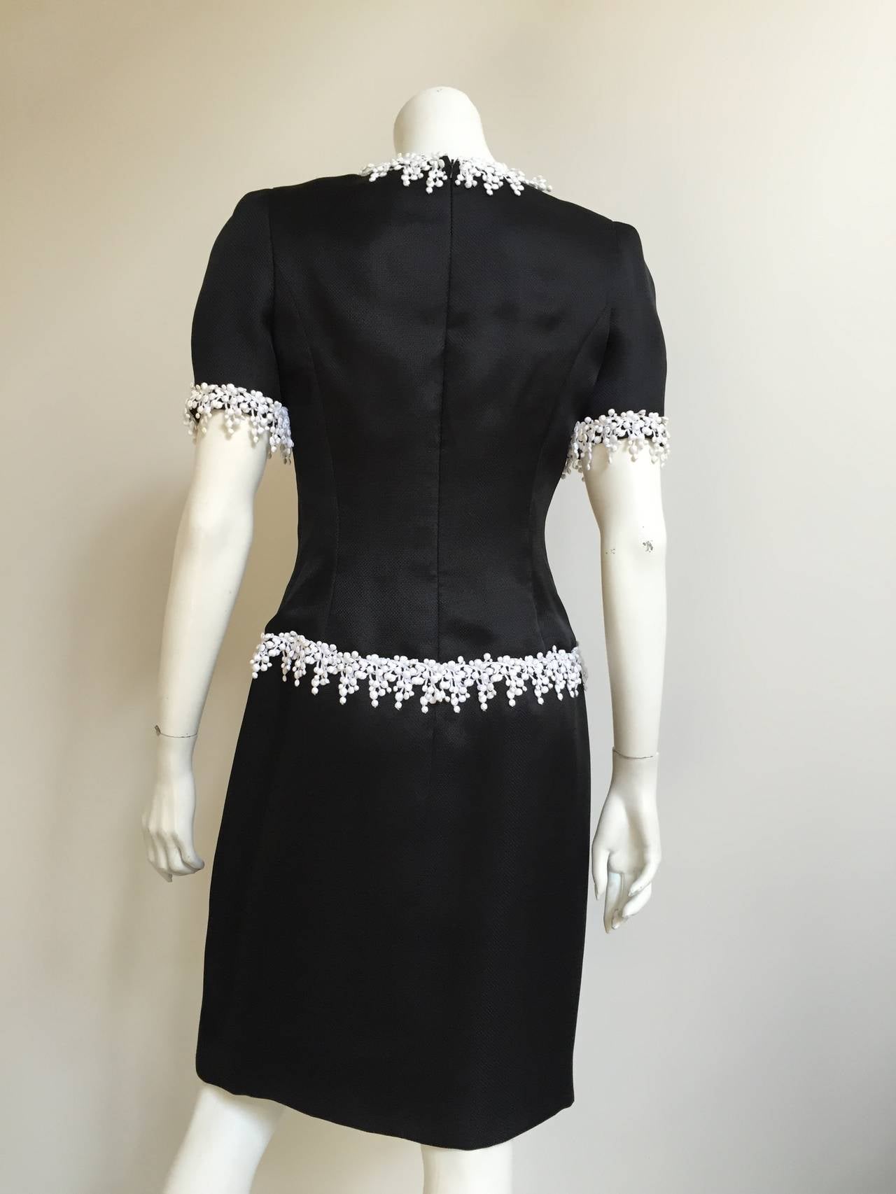 Carolina Herrera 80s Black Silk Dress Size 8. 3
