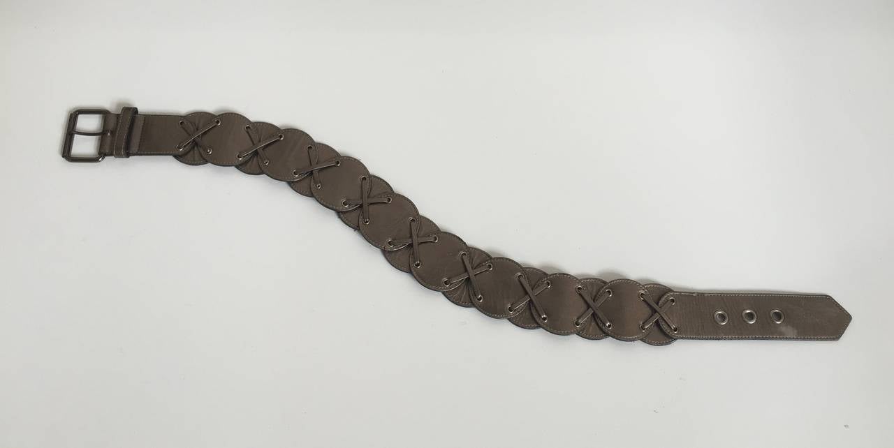 Yves Saint Laurent metallic leather belt, 1980s For Sale 1